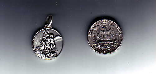 Saint Michael medal from Italy in silver