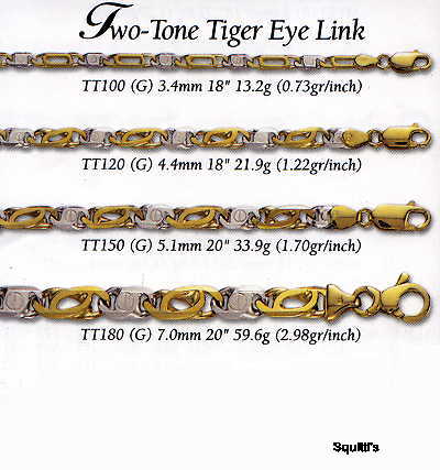 Tiger-eye gold chains