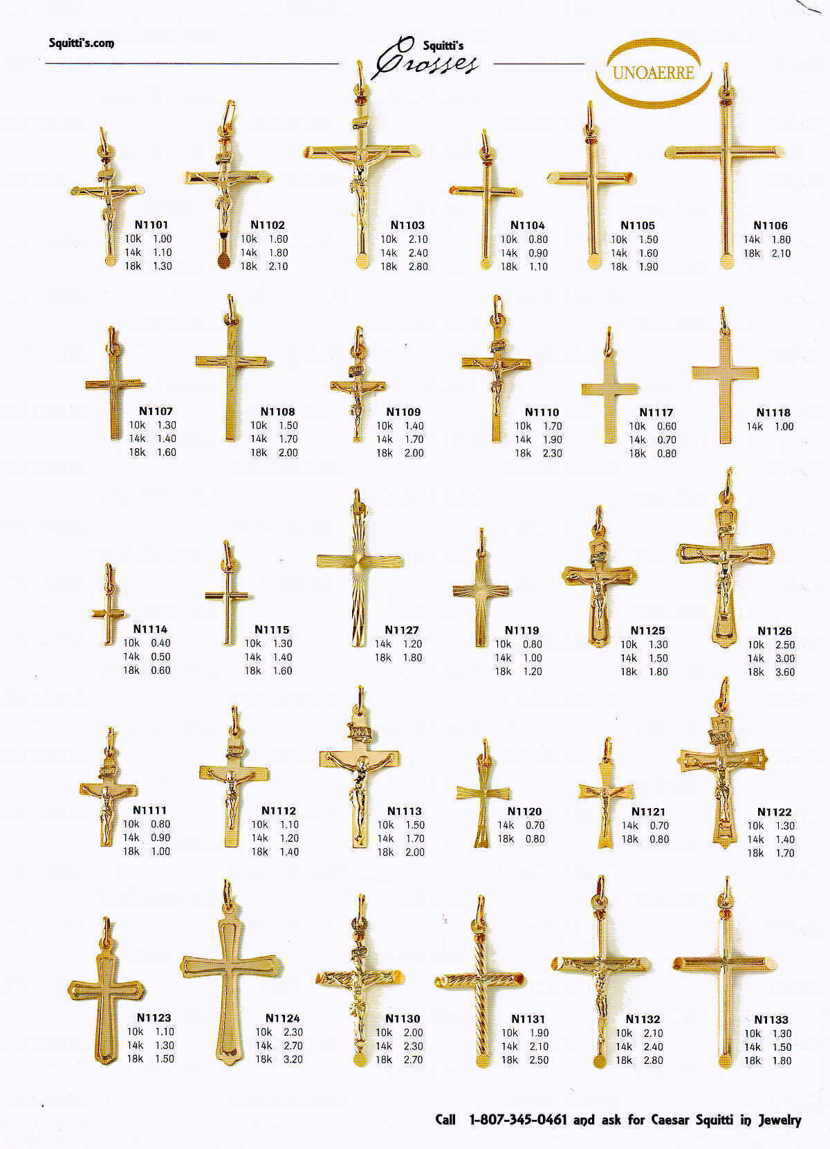 gold crosses from Italy
