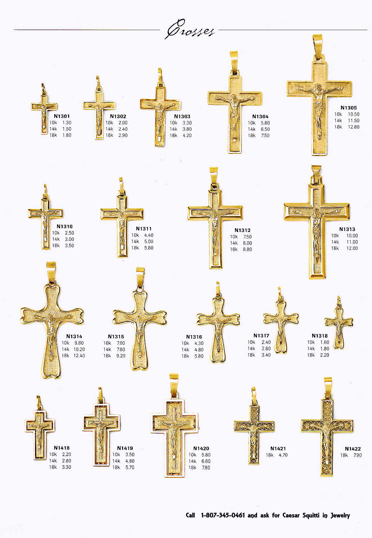 Gold crosses from Italy from Squitti's
